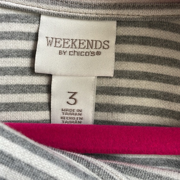 Weekend by Chico's women's taupe long sleeve pullover knit tunic top GUC - Picture 4 of 8